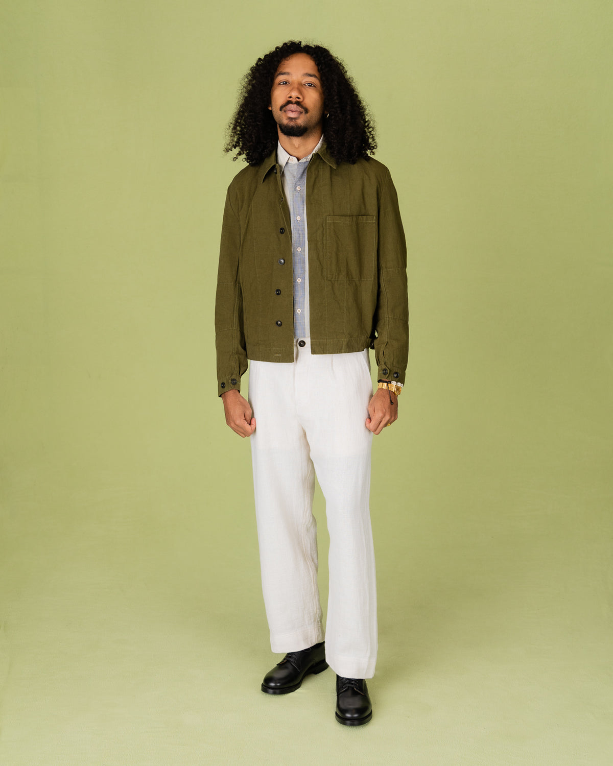 1st PAT-RN Camden Jacket - Olive Slub - Standard & Strange