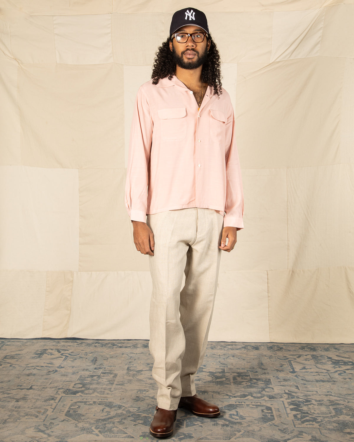 Attractions Flap Pocket Rayon Shirt - Pink - Standard & Strange