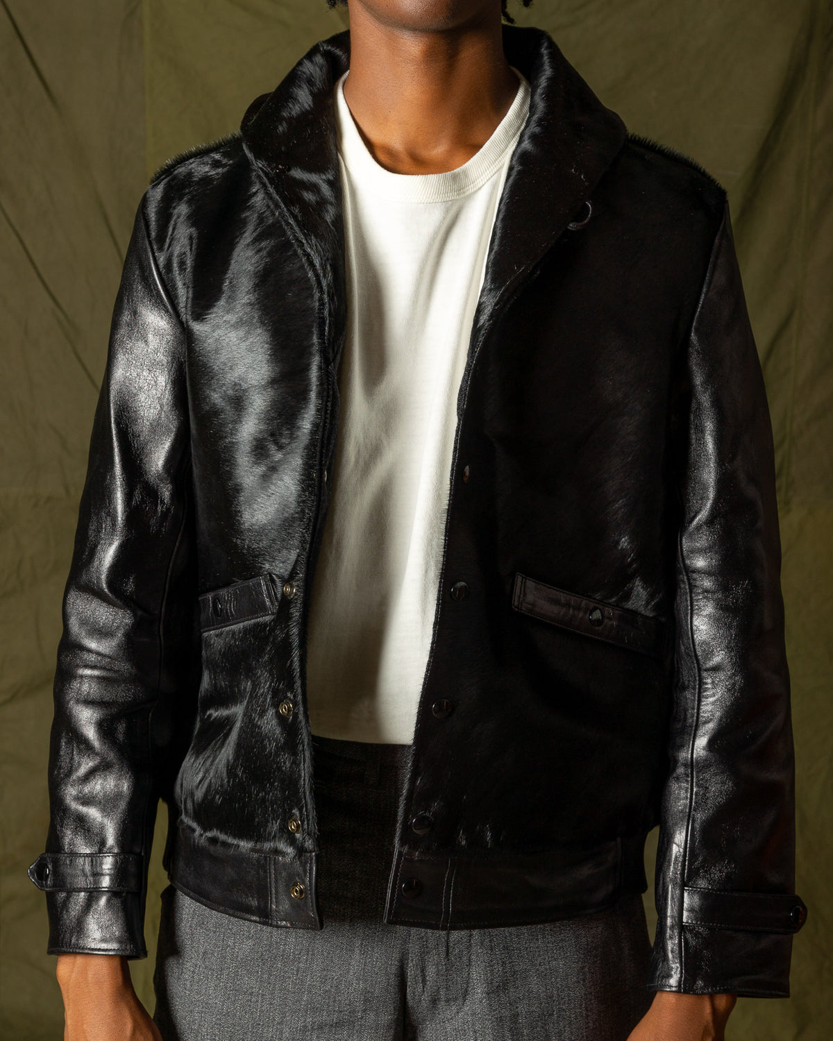 Attractions King Shawl Jacket - Black Hair on Hide - Standard & Strange