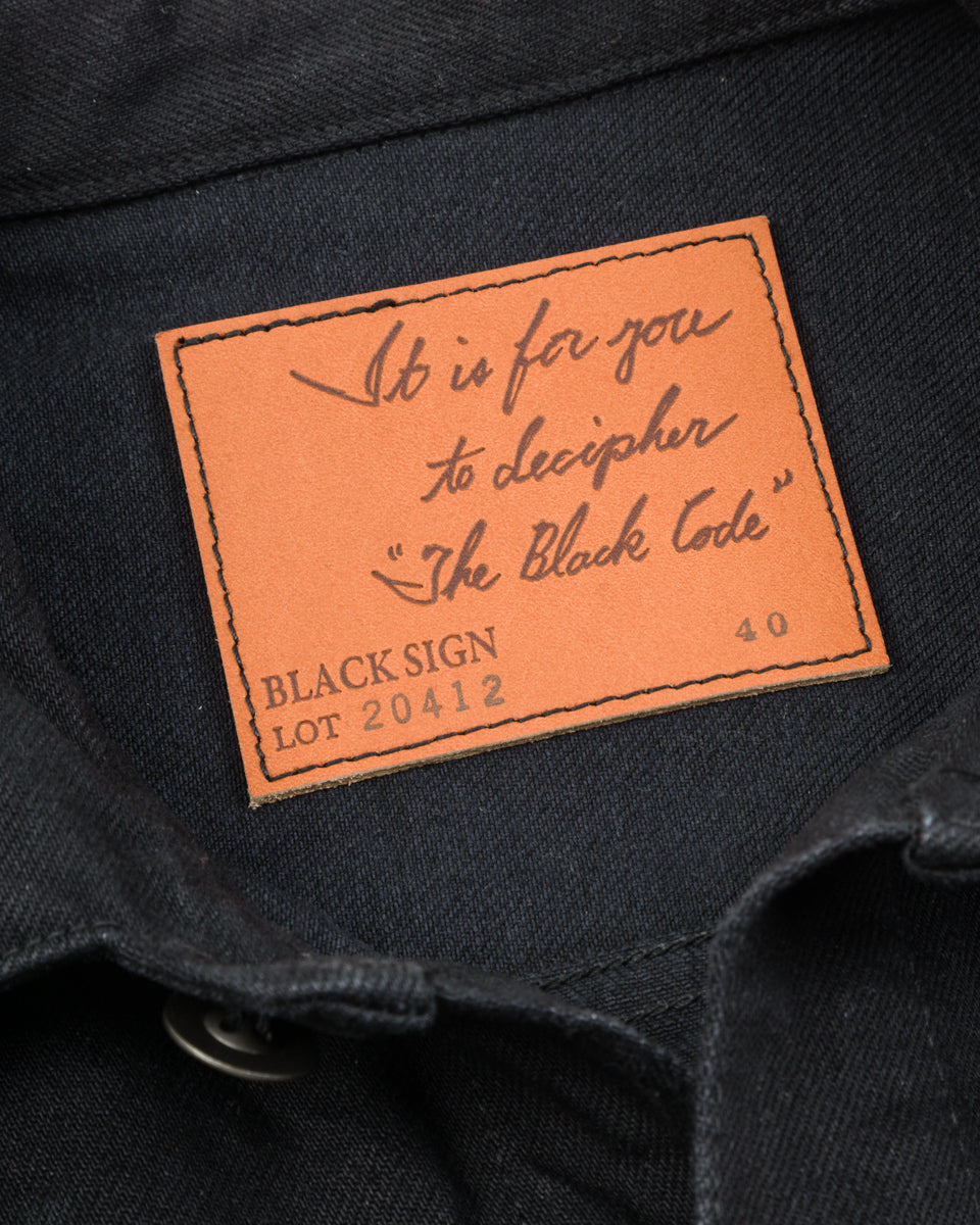 Black Sign 15oz Black Denim Pleats Jacket - Standard & Strange
