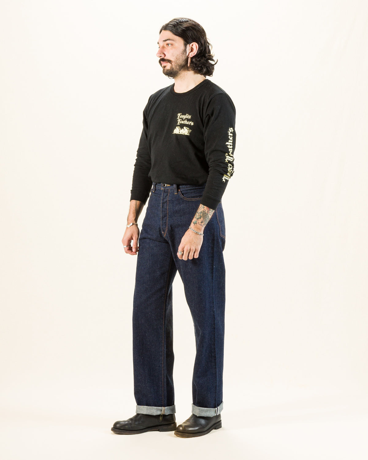 Black Sign 1920s 9 oz Death Valley Waist-Overalls - Dark Indigo - Standard & Strange