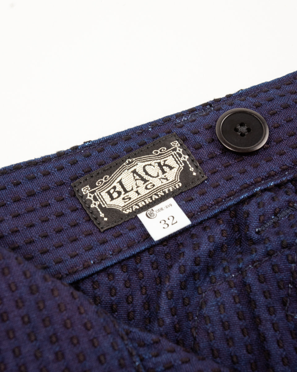 Black Sign 1920s "Sashiko" Montgomery Trousers - Deep Indigo - Standard & Strange