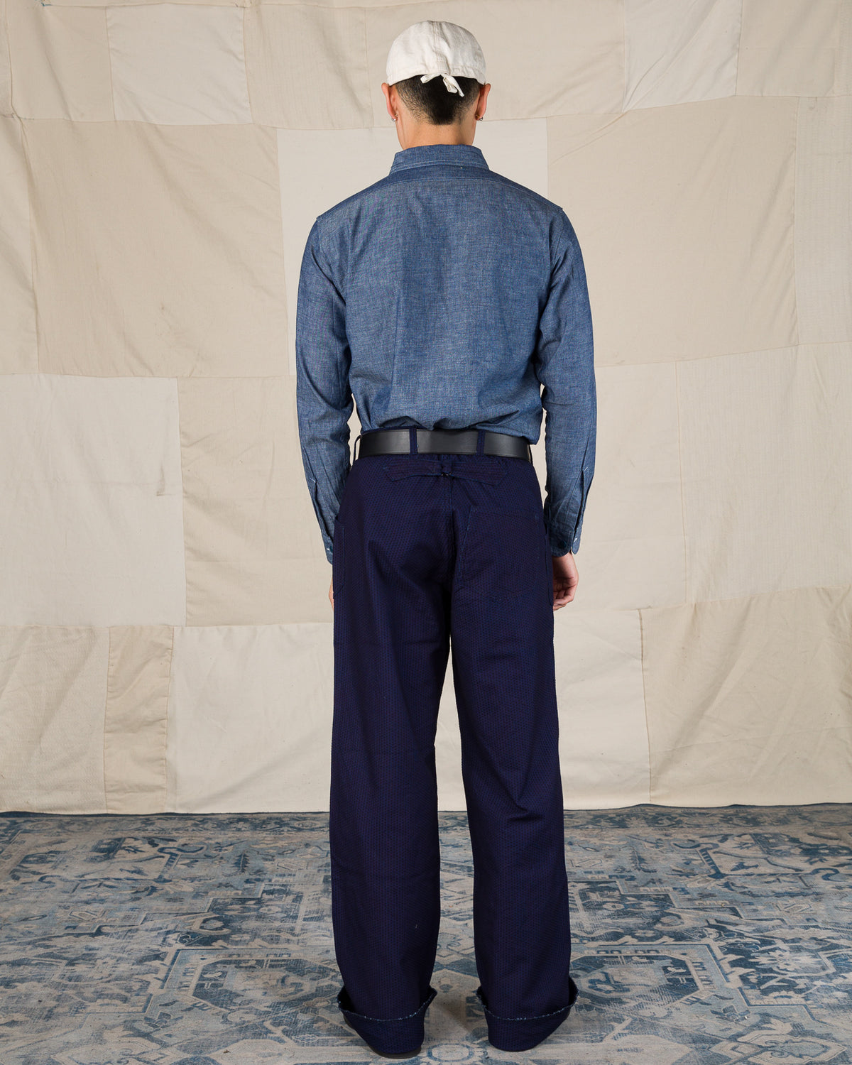 Black Sign 1920s "Sashiko" Montgomery Trousers - Deep Indigo - Standard & Strange