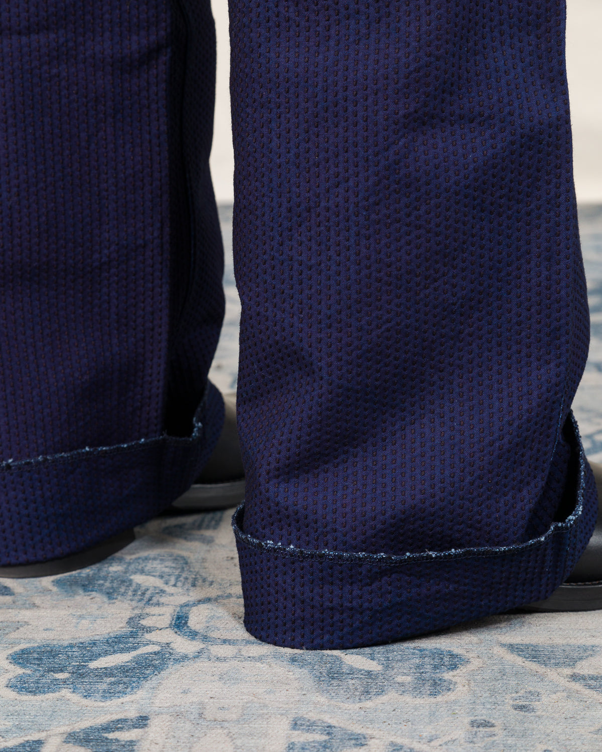 Black Sign 1920s "Sashiko" Montgomery Trousers - Deep Indigo - Standard & Strange