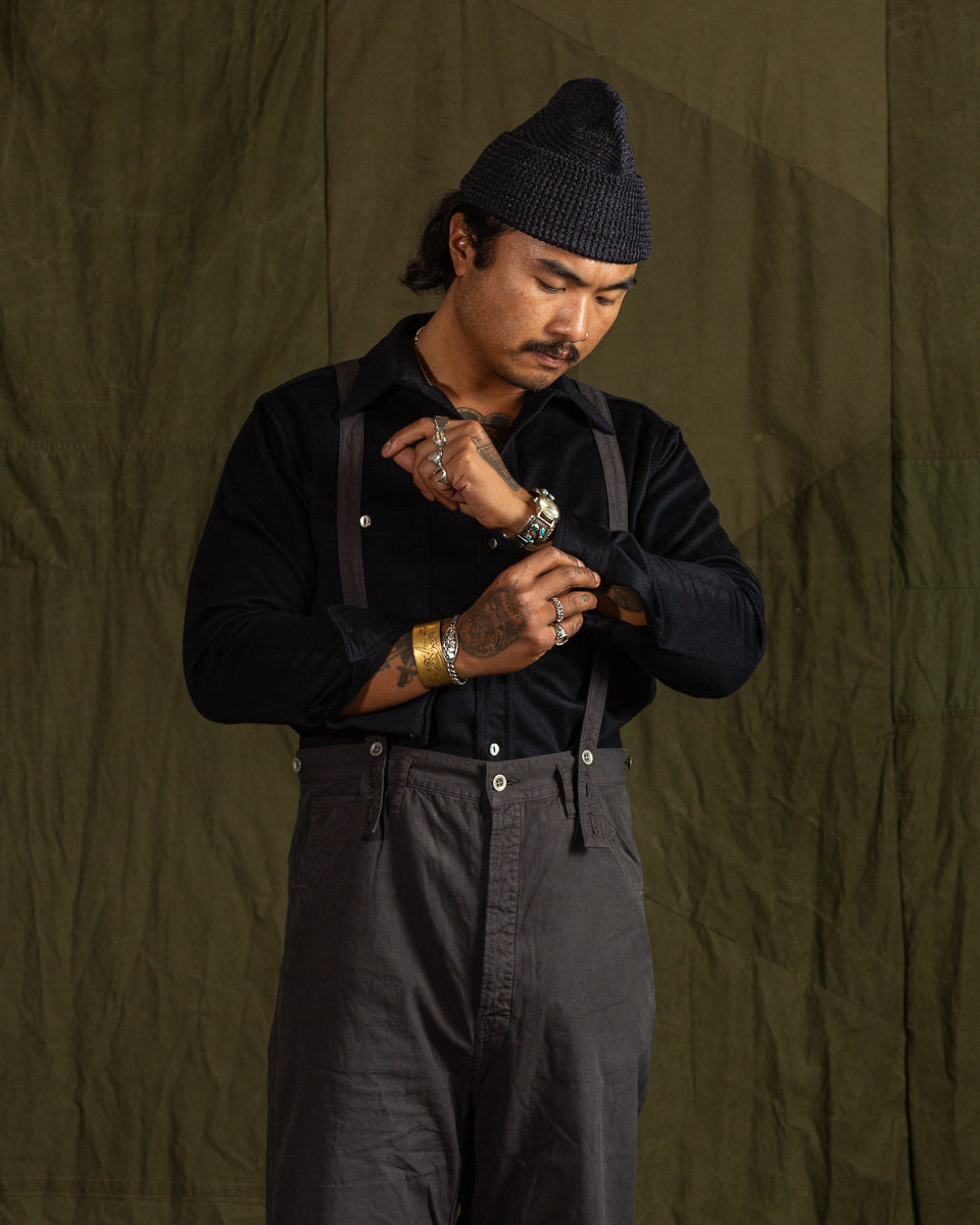 Black Sign Italian Cashmere Open Pocket Work Shirt - Royal Navy - Standard & Strange