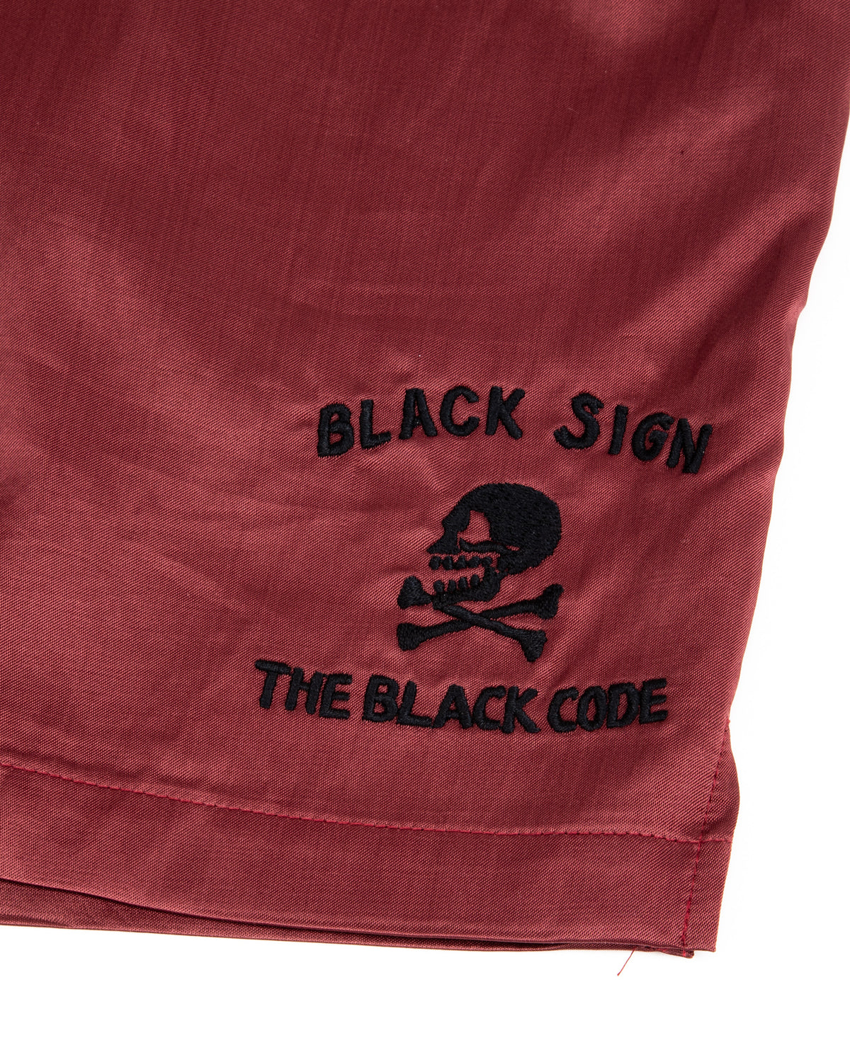 Black Sign Main Match Boxing Shorts with Skull - Blood Red - Standard & Strange