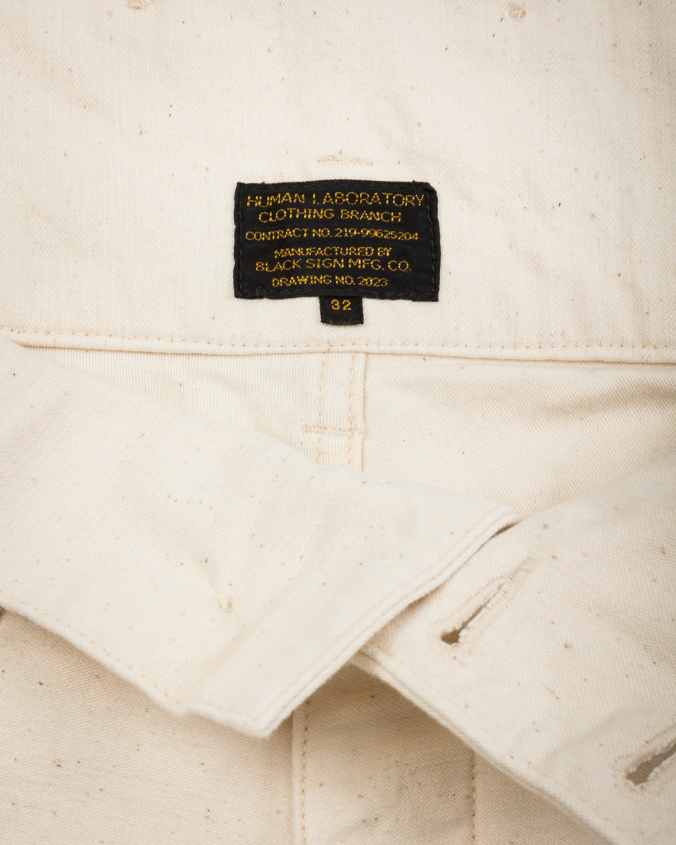 Black Sign Military Back Satin Combat Trousers - Sand White - Standard & Strange