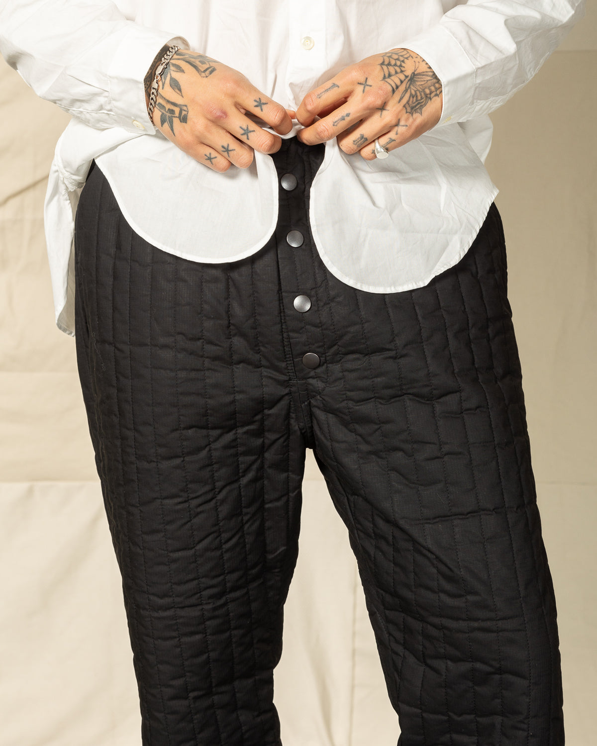Black Sign Oiled Quilting Athletic Pants - Oiled Black - Standard & Strange