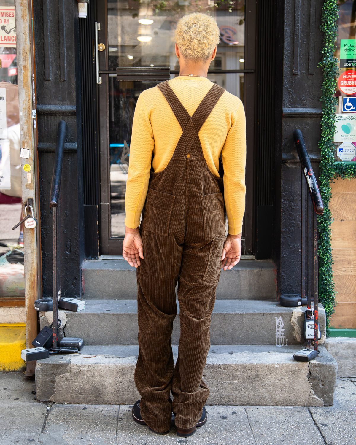 Black Sign Random Cord Delta Apron Over-Alls - Fade Brown - Standard & Strange