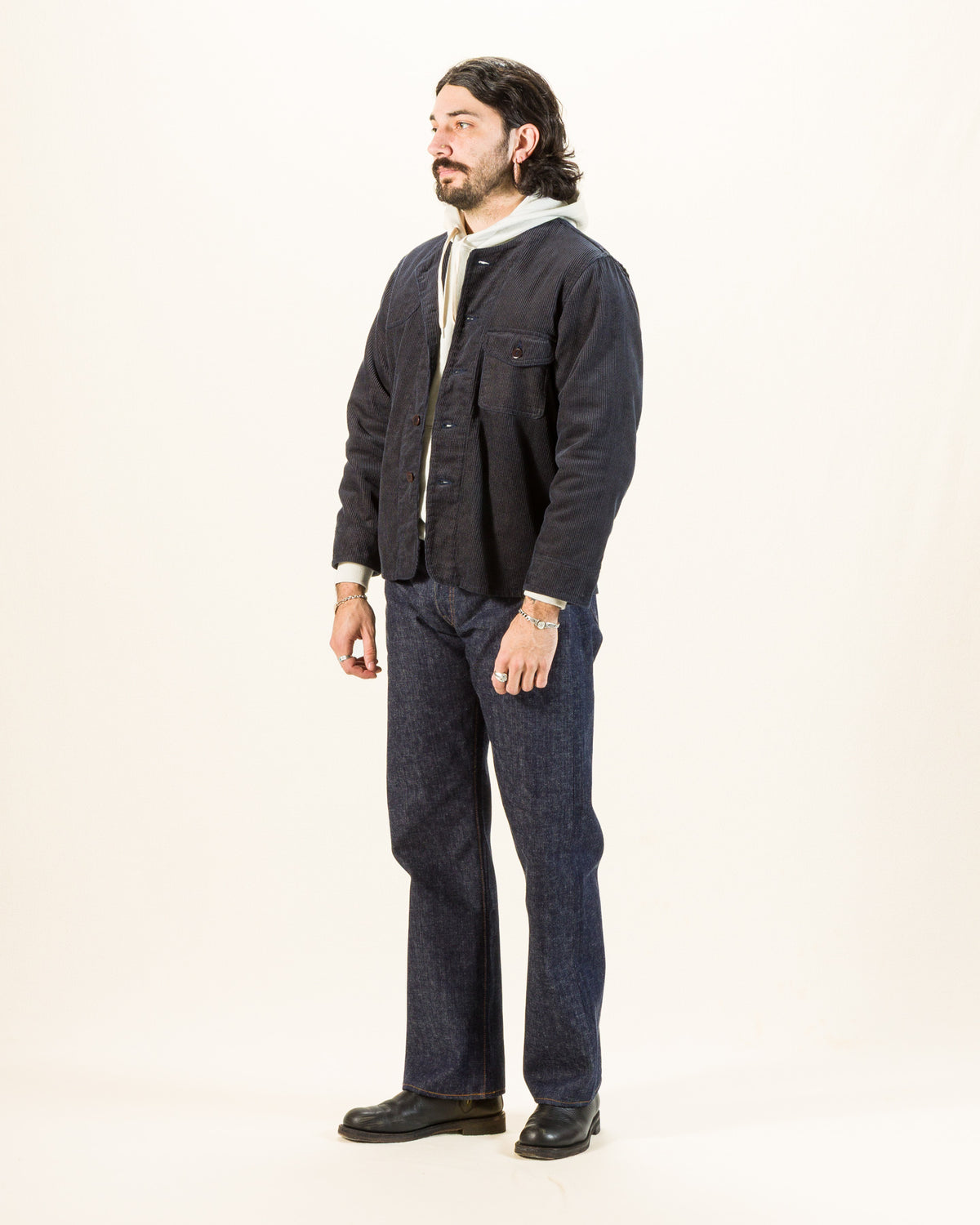 Black Sign Ripple Cord Aim Jacket - Deep Sea Navy - Standard & Strange
