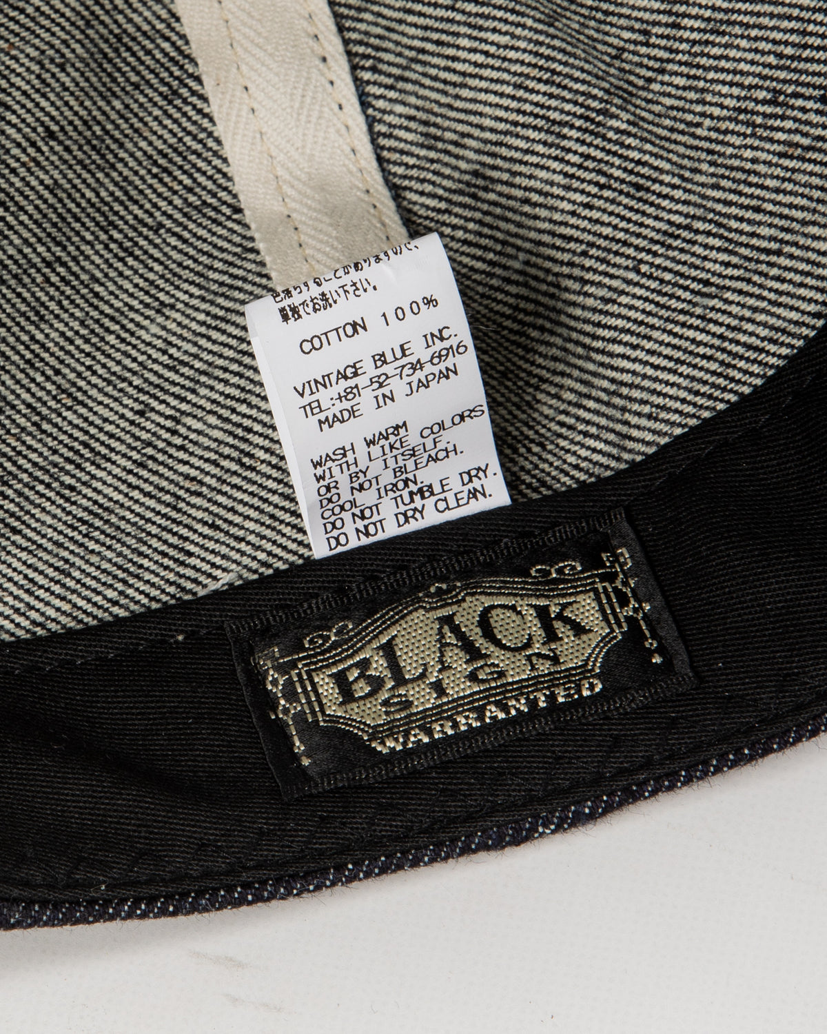 Black Sign Standard & Strange Trucker Cap - Indigo Denim x White - Standard & Strange
