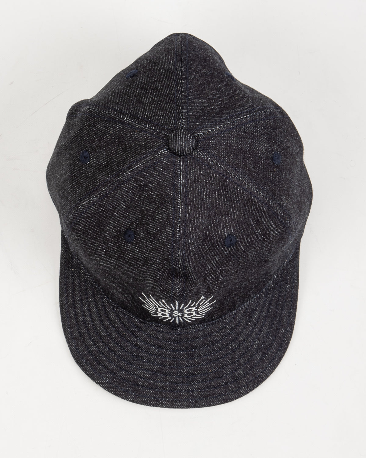 Black Sign Standard & Strange Trucker Cap - Indigo Denim x White - Standard & Strange