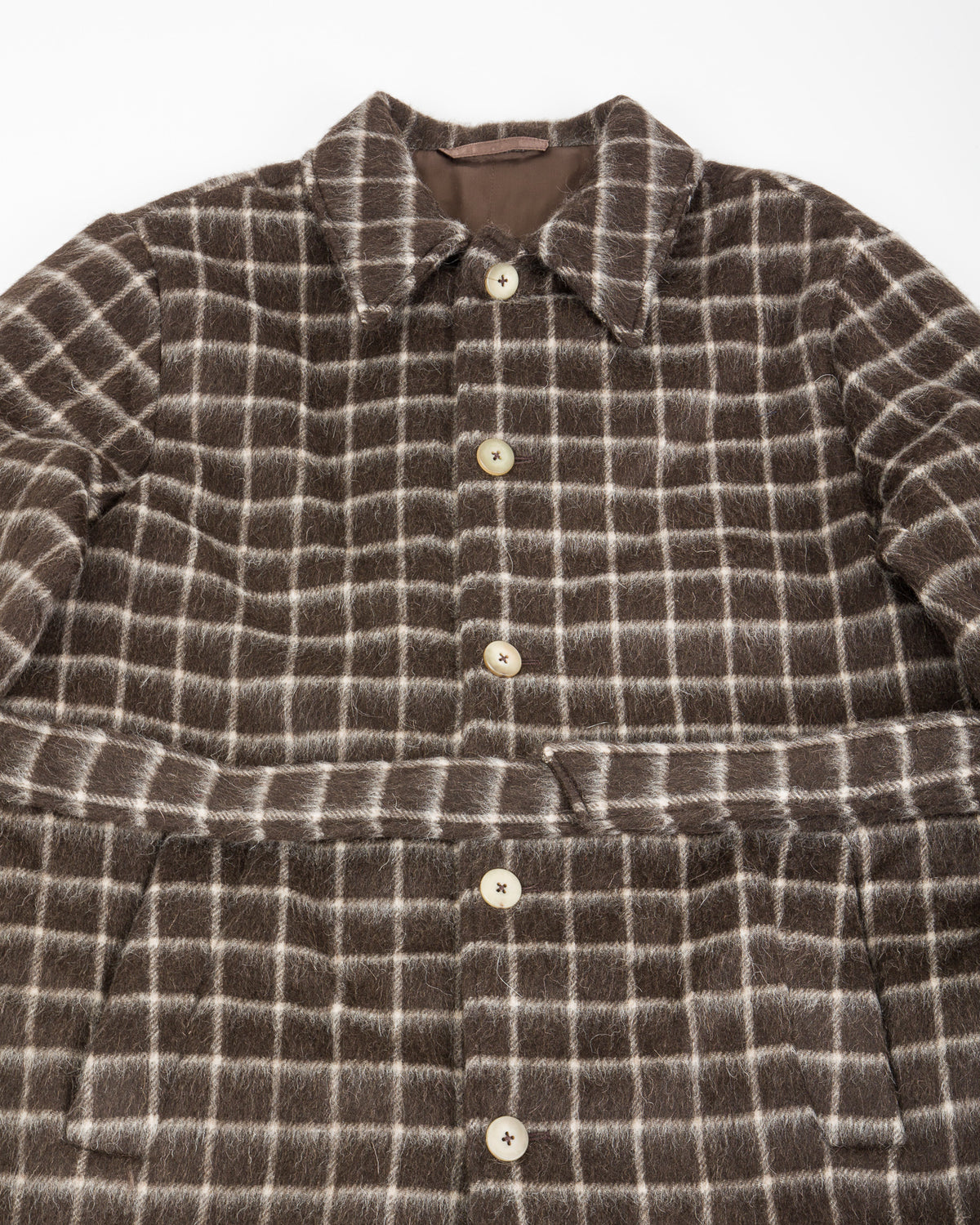 De Bonne Facture Overcoat - Brown Windowpane Check - Standard & Strange