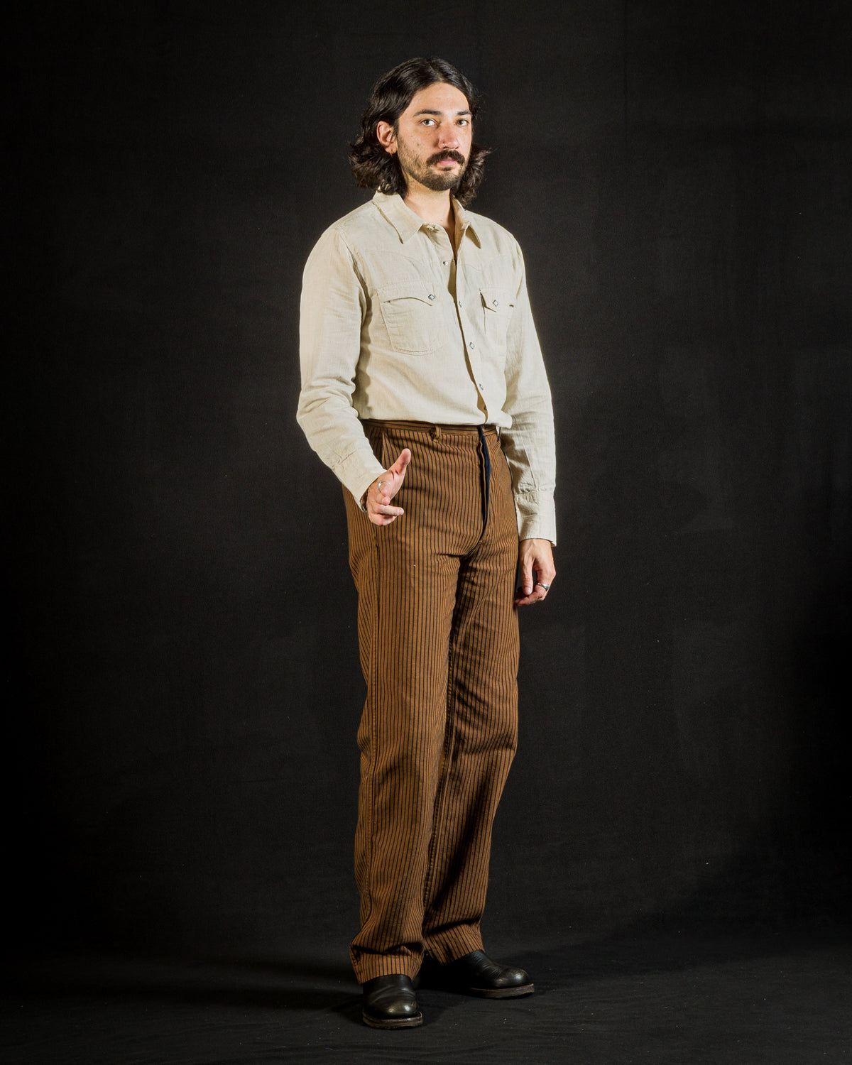 Freenote Western Pant - Brown Herringbone Dobby - Standard & Strange