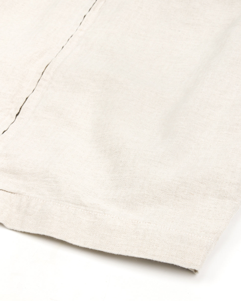 Freenote Yorba Zip S/S Shirt- White Herringbone - Standard & Strange