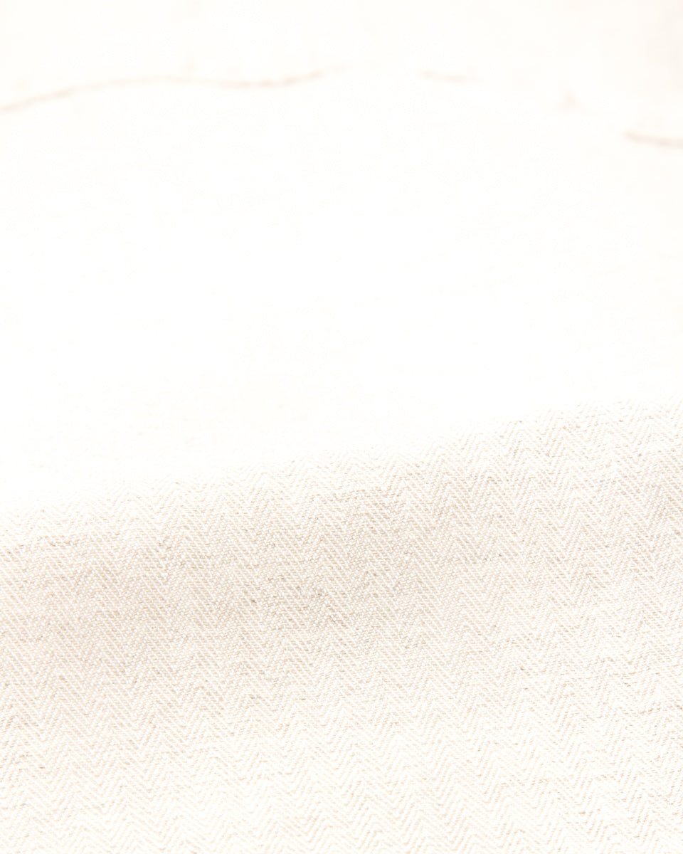 Freenote Yorba Zip S/S Shirt- White Herringbone - Standard & Strange