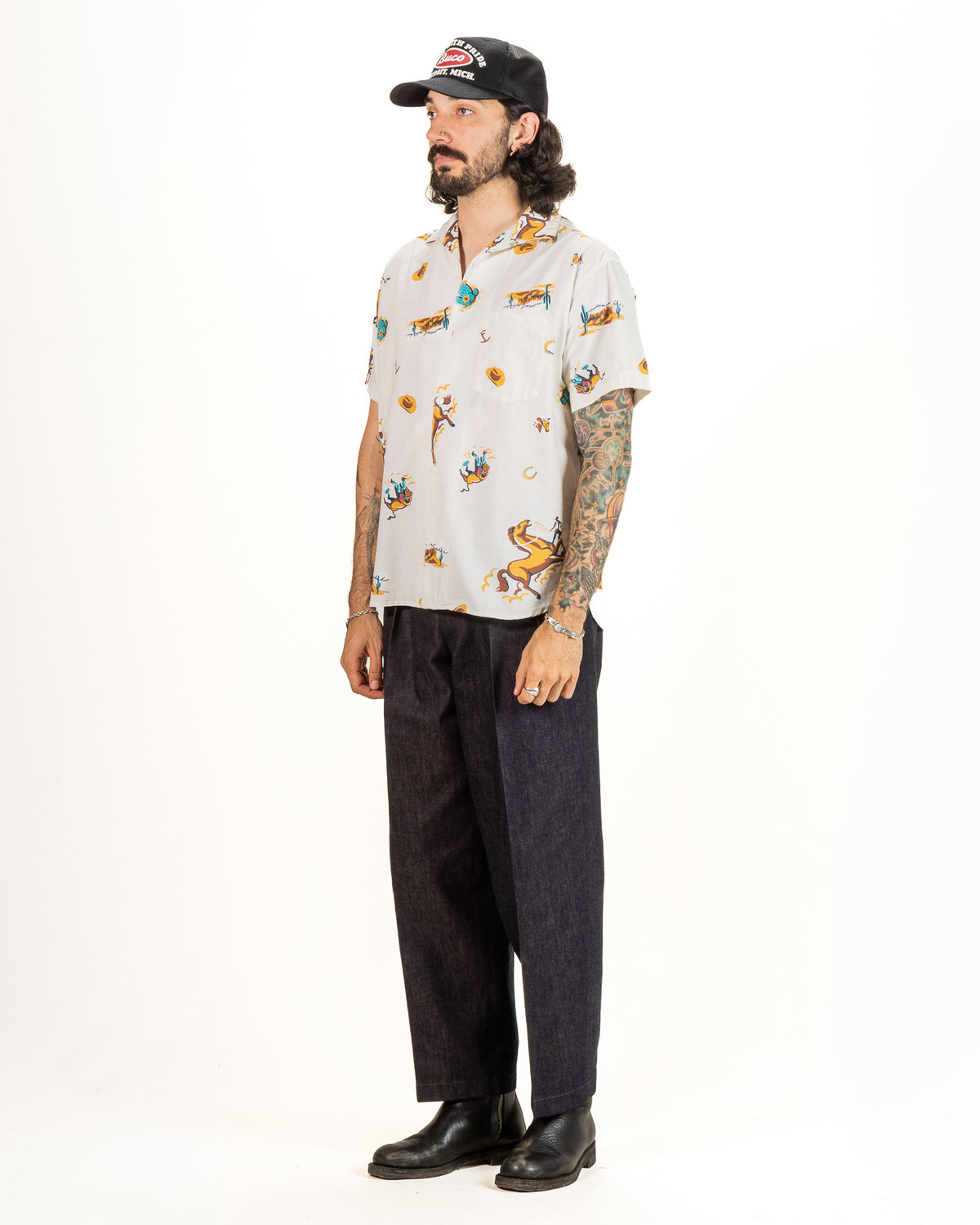 Freenote Hawaiian Shirt - Ecru Cowboy - Standard & Strange
