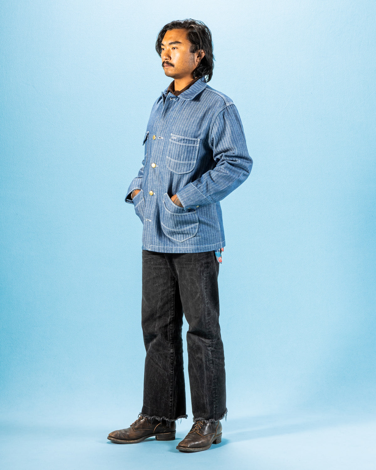 Freenote Modesto Jacket - Blue Herringbone - Standard & Strange
