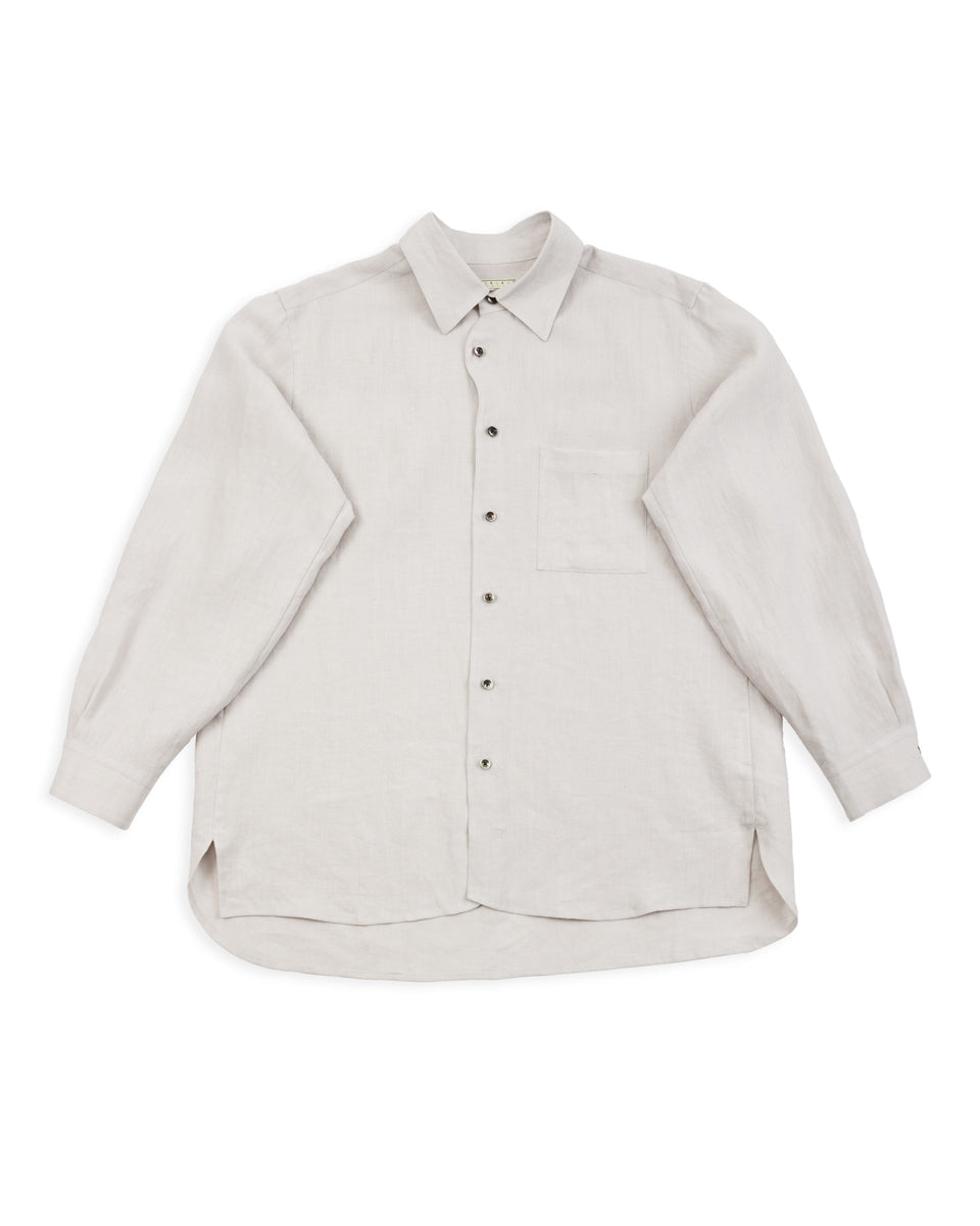 Gorsch Belgian Linen Collar Shirt - Light Grey - Standard & Strange