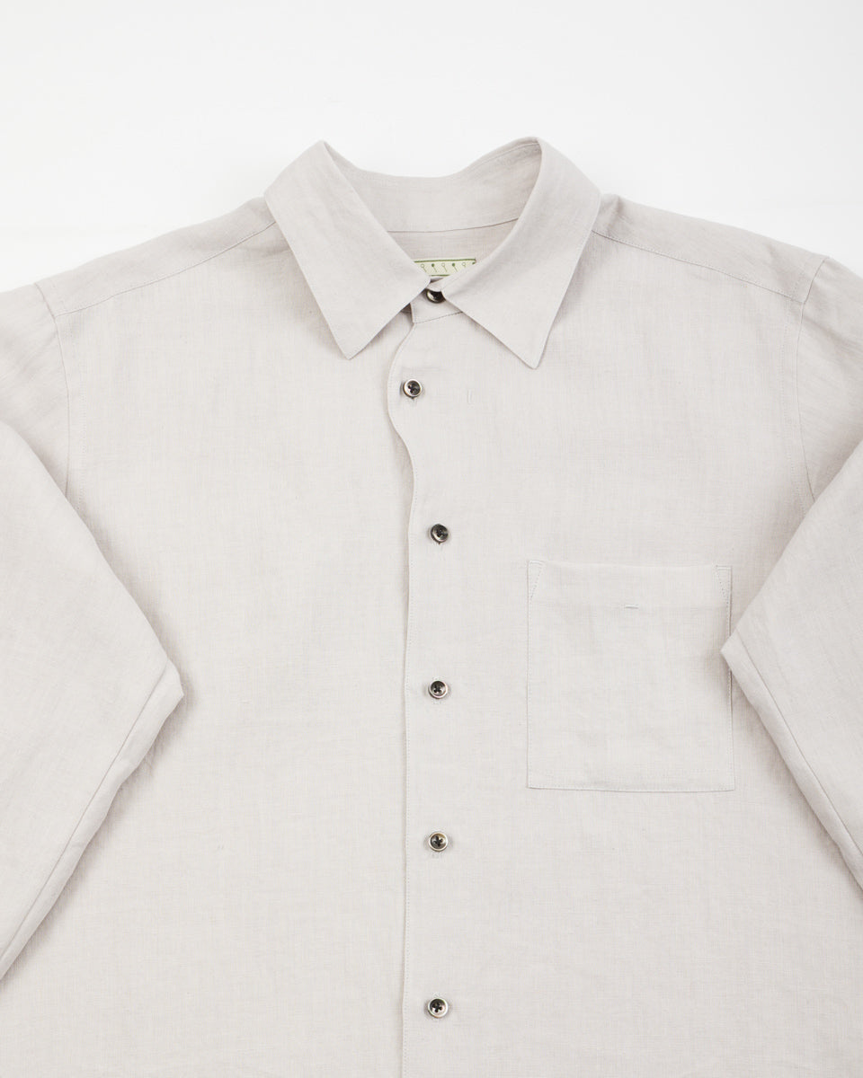 Gorsch Belgian Linen Collar Shirt - Light Grey - Standard & Strange