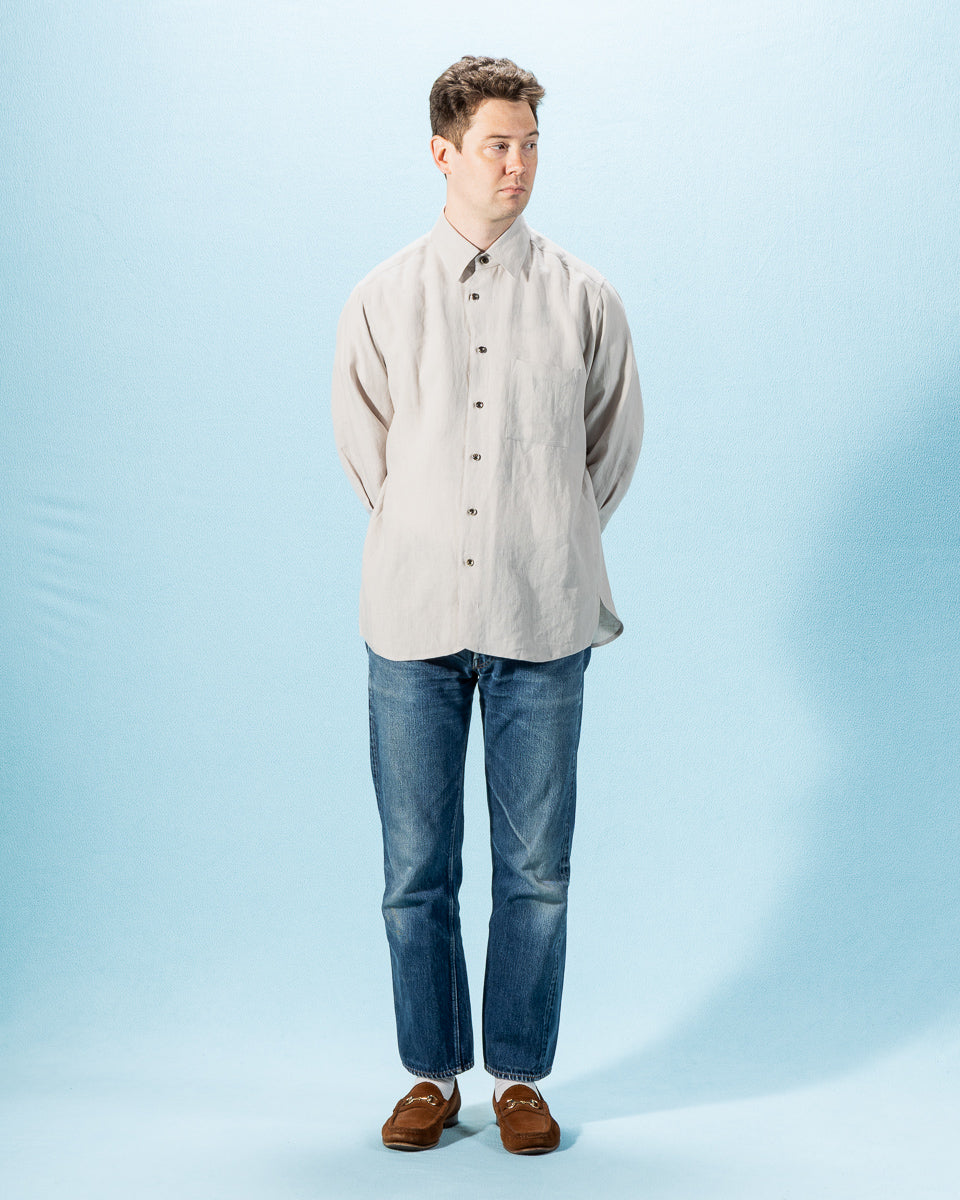Gorsch Belgian Linen Collar Shirt - Light Grey - Standard & Strange