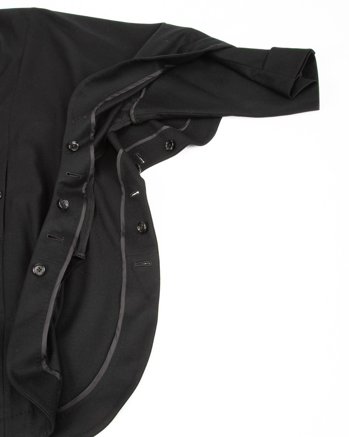 Gorsch Flannel Wool Cape Coat - Black - Standard & Strange