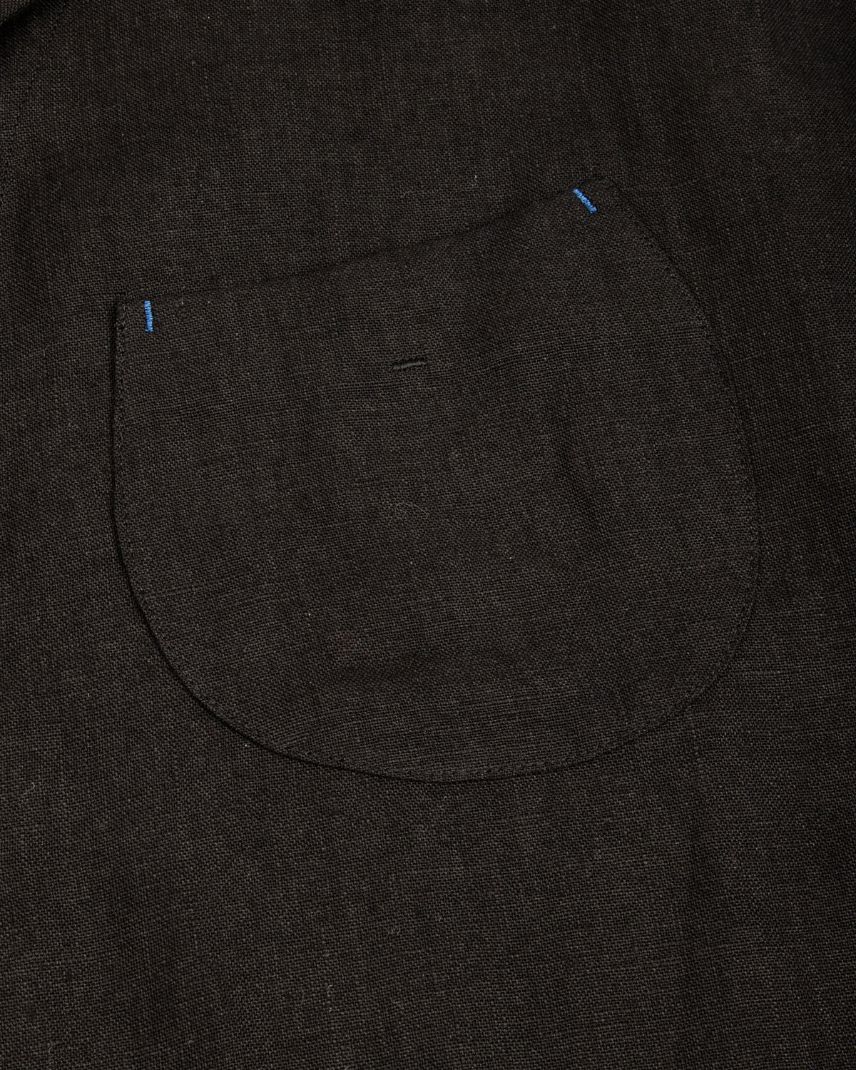 Gorsch Wide Silhouette Open Collar Shirt - Black French Linen - Standard & Strange