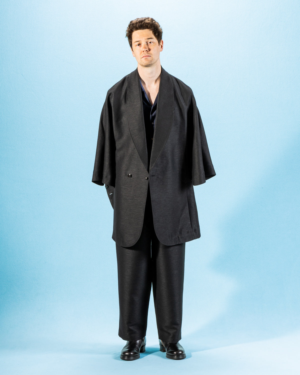 Gorsch Wool Hemp Cape Coat - Black - Standard & Strange