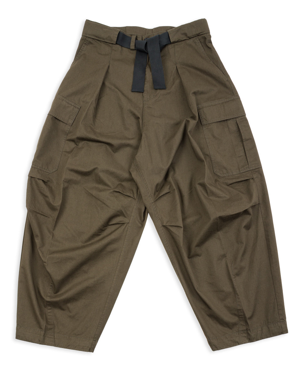 Hansen Benny Super Wide Balloon Trouser - Olive Drill - Standard & Strange