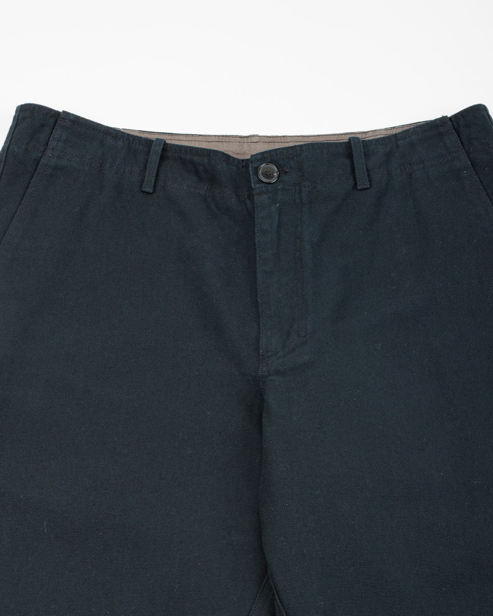 Hansen Trygve Wide Cut Cropped Trouser - Black Canvas - Standard & Strange