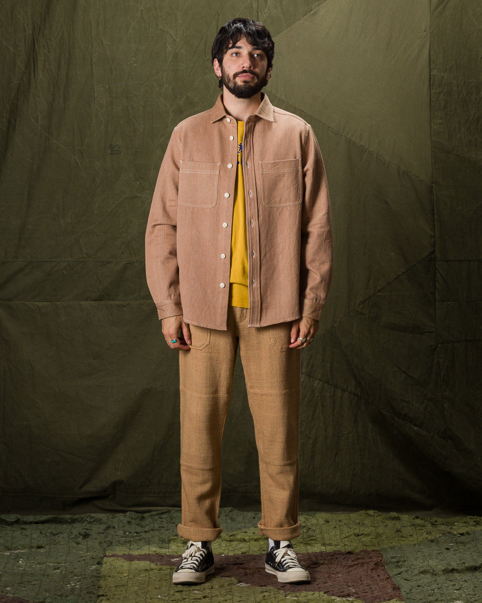 Indi + Ash Ames Workshirt - Handwoven Cutch Brown Denim - Standard & Strange