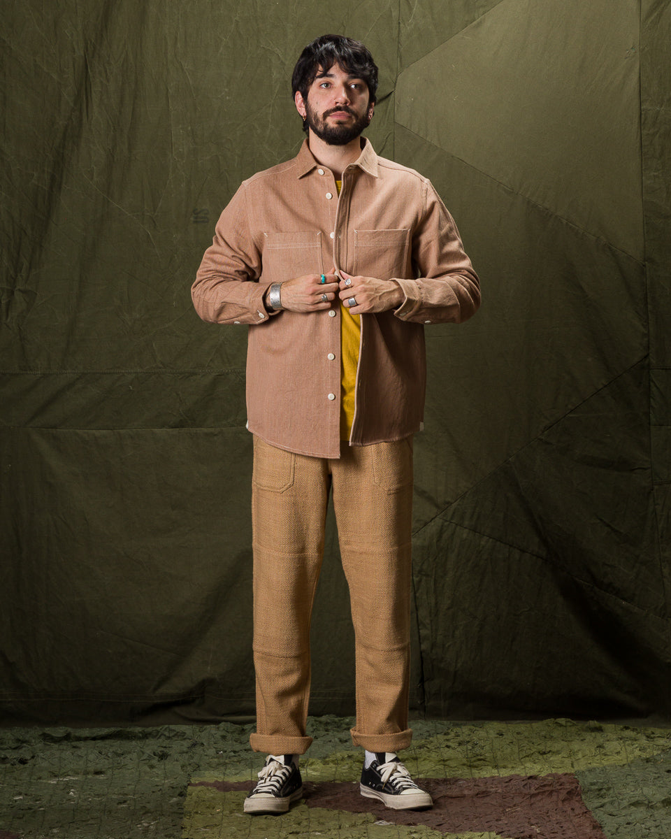 Indi + Ash Ames Workshirt - Handwoven Cutch Brown Denim - Standard & Strange