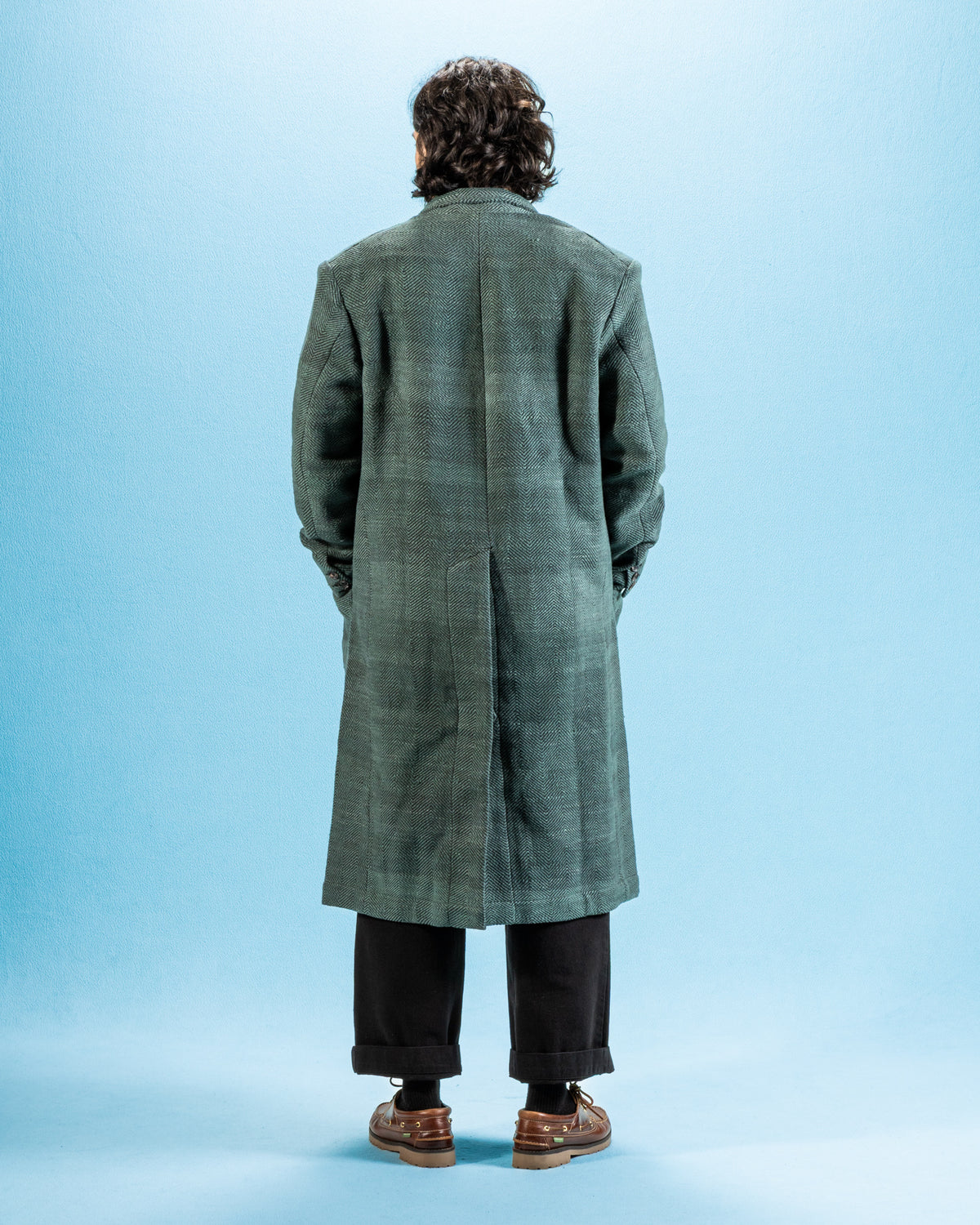 Indi + Ash George Coat - Handspun Midnight Teal/Iron Black HB - Standard & Strange