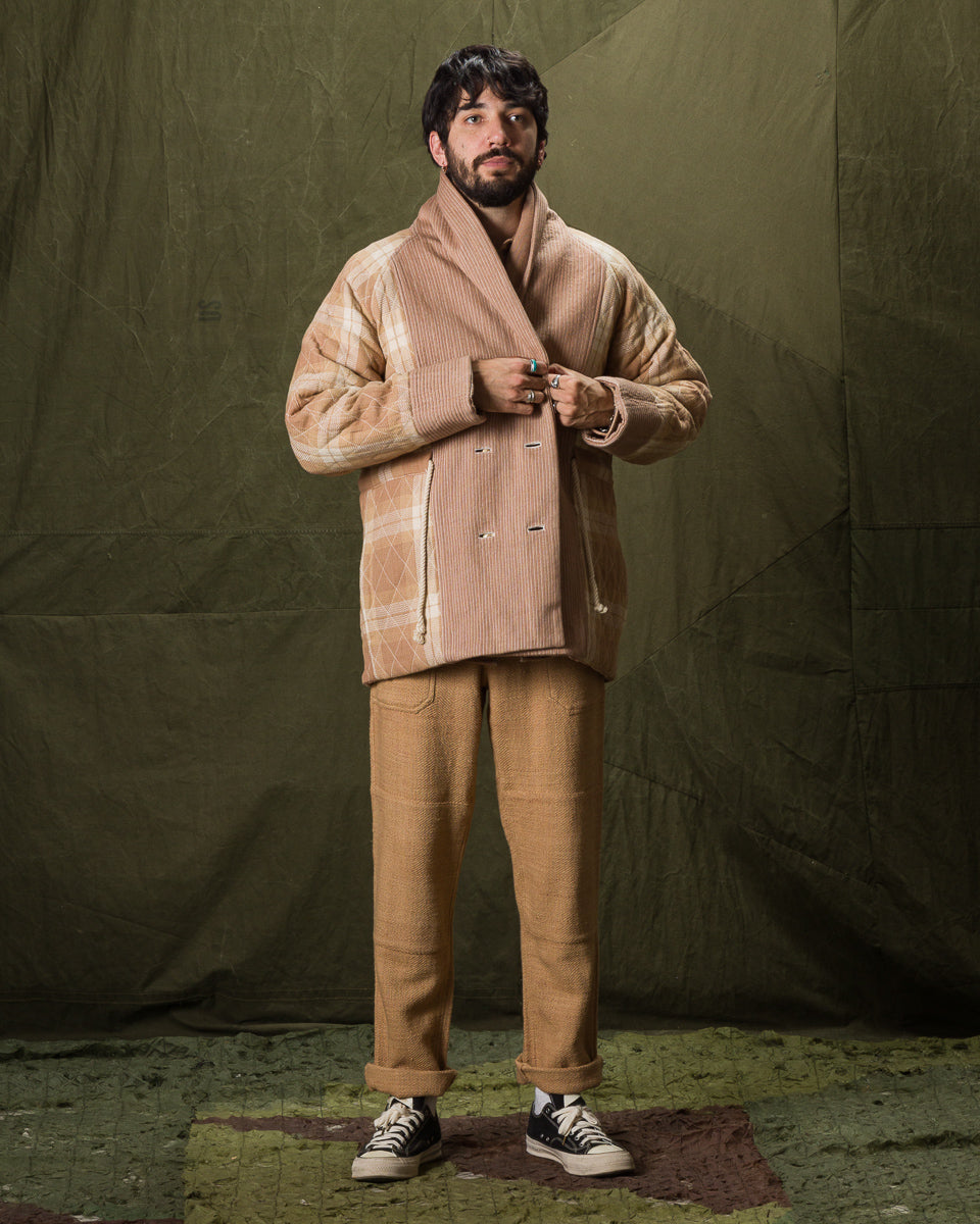 Indi + Ash Reversible Shawl Overcoat - Handwoven Desert Acacia Denim/Plaid - Standard & Strange