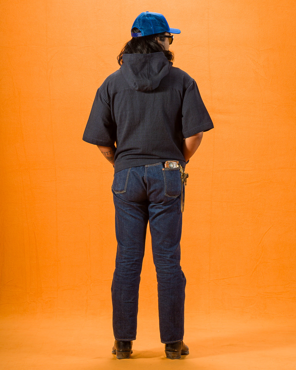 Indi + Ash Short Sleeve Hooded Smock - Iron/Indigo - Standard & Strange