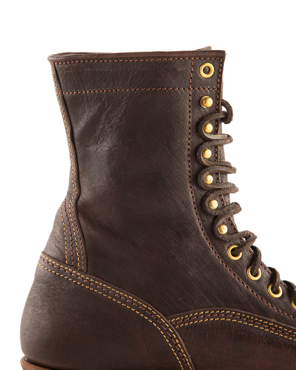 John Lofgren Donkey Puncher 8" Boots - Burnt Dark Brown Ezo Deerskin - Standard & Strange