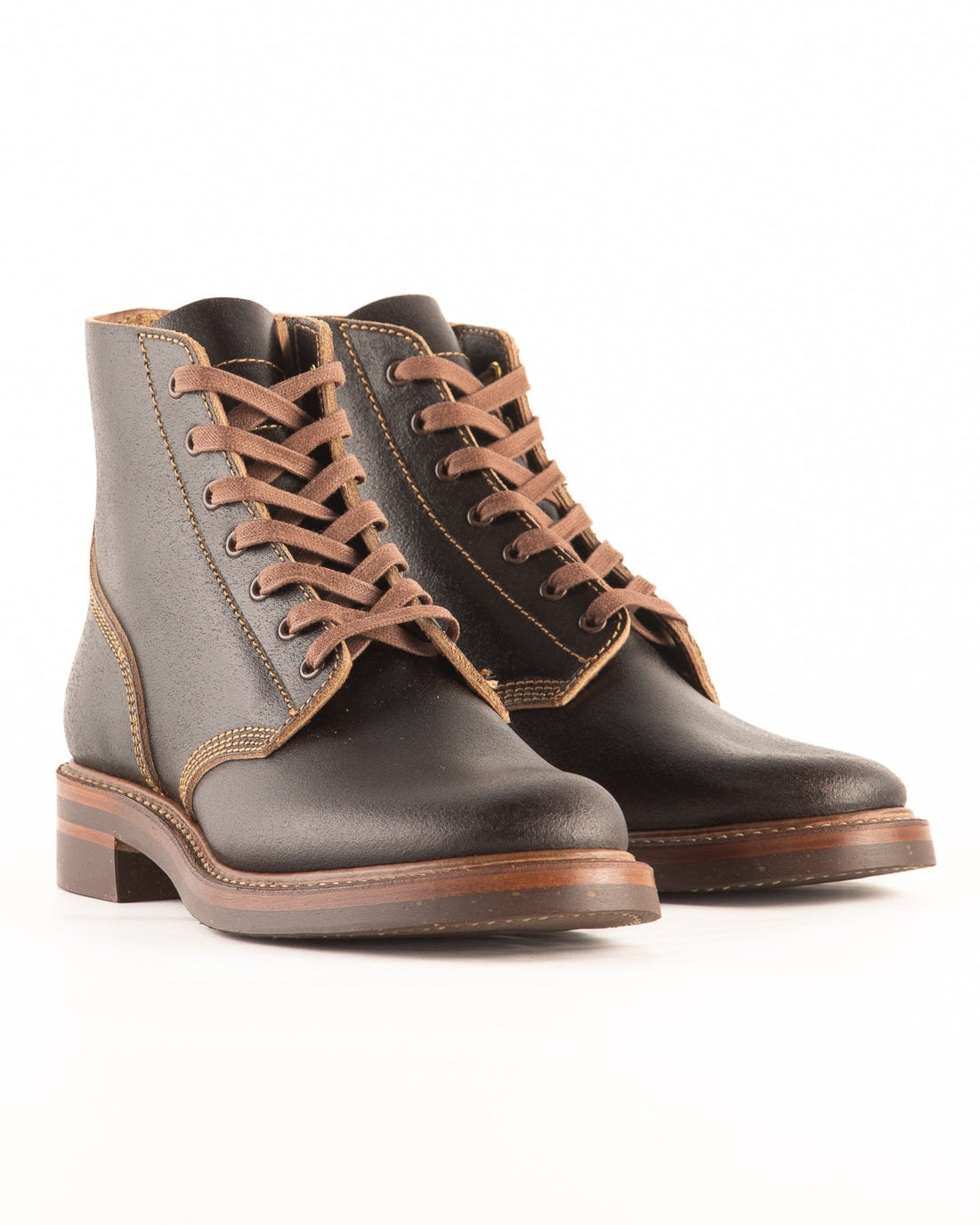 John Lofgren M-43 Service Boots - Dark Brown Waxed Flesh - Standard & Strange