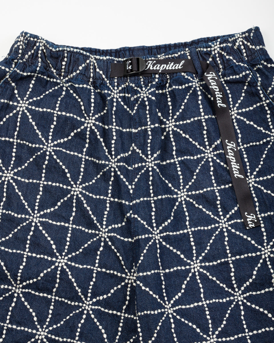 Kapital 8oz Denim FOLK-DOJO EASY Shorts - Dark - Standard & Strange