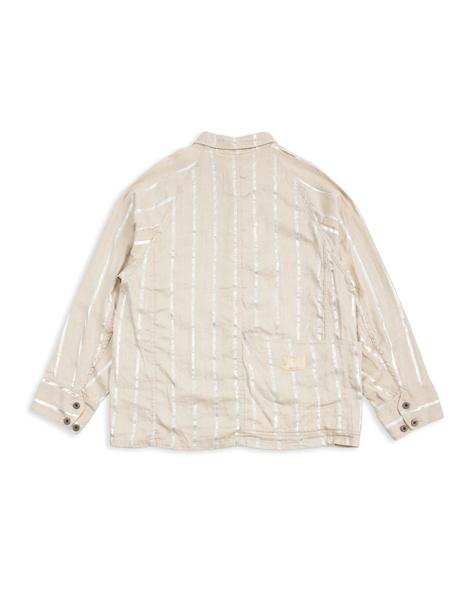 Kapital Linen Glitter PHILLIES Stripe CACTUS Coverall - Ecru - Standard & Strange