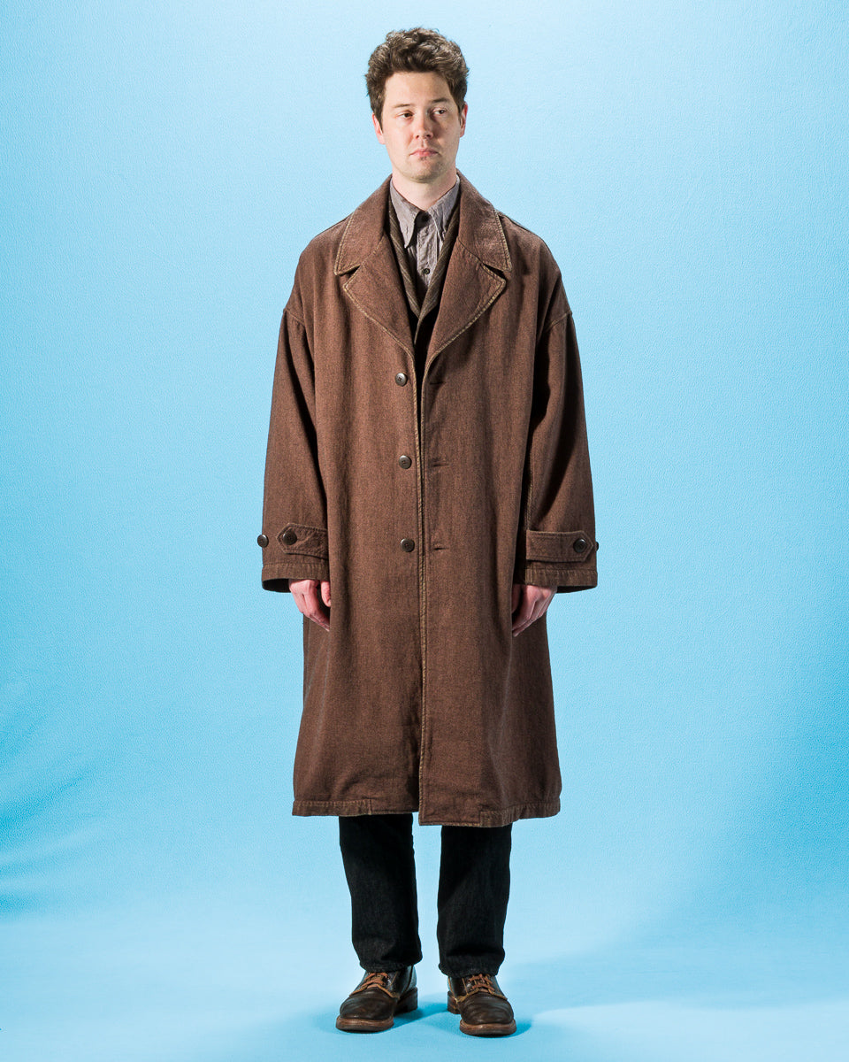 Kapital Twill Aging-Wool CAVALIER Coat - Brown - Standard & Strange