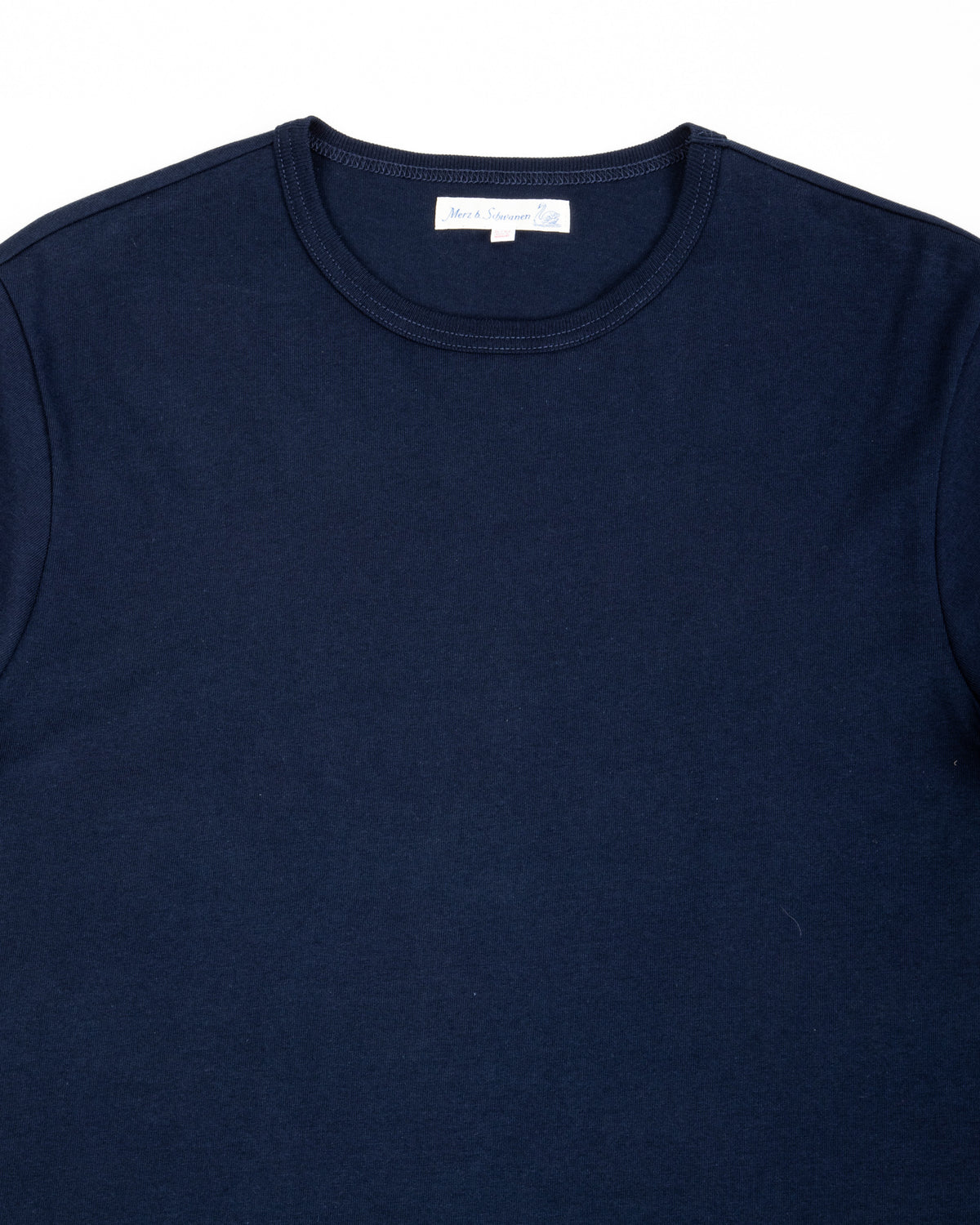 Merz b. Schwanen 2M15C Cropped Vintage Machine Jersey T-Shirt - Ink Blue - Standard & Strange