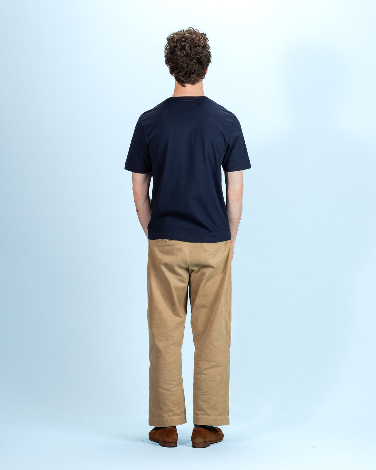 Merz b. Schwanen 2M15C Cropped Vintage Machine Jersey T-Shirt - Ink Blue - Standard & Strange