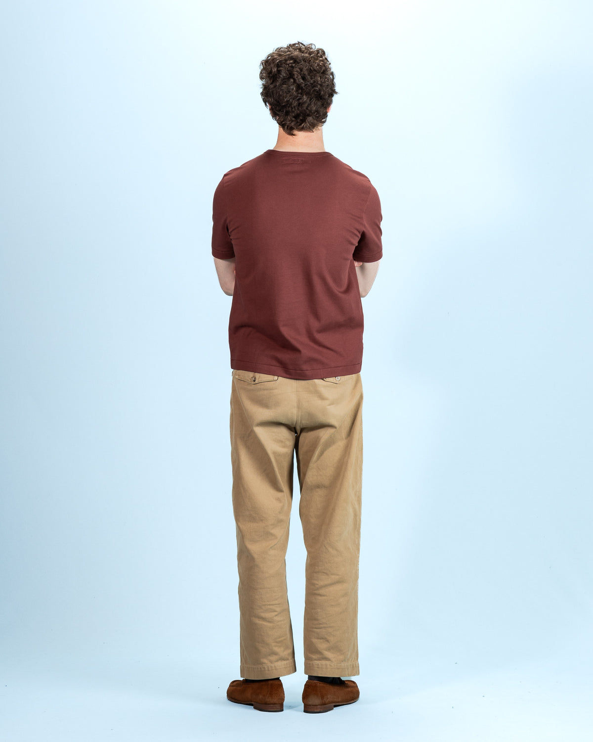 Merz b. Schwanen 2M15C Cropped Vintage Machine Jersey T-Shirt - Burgundy - Standard & Strange