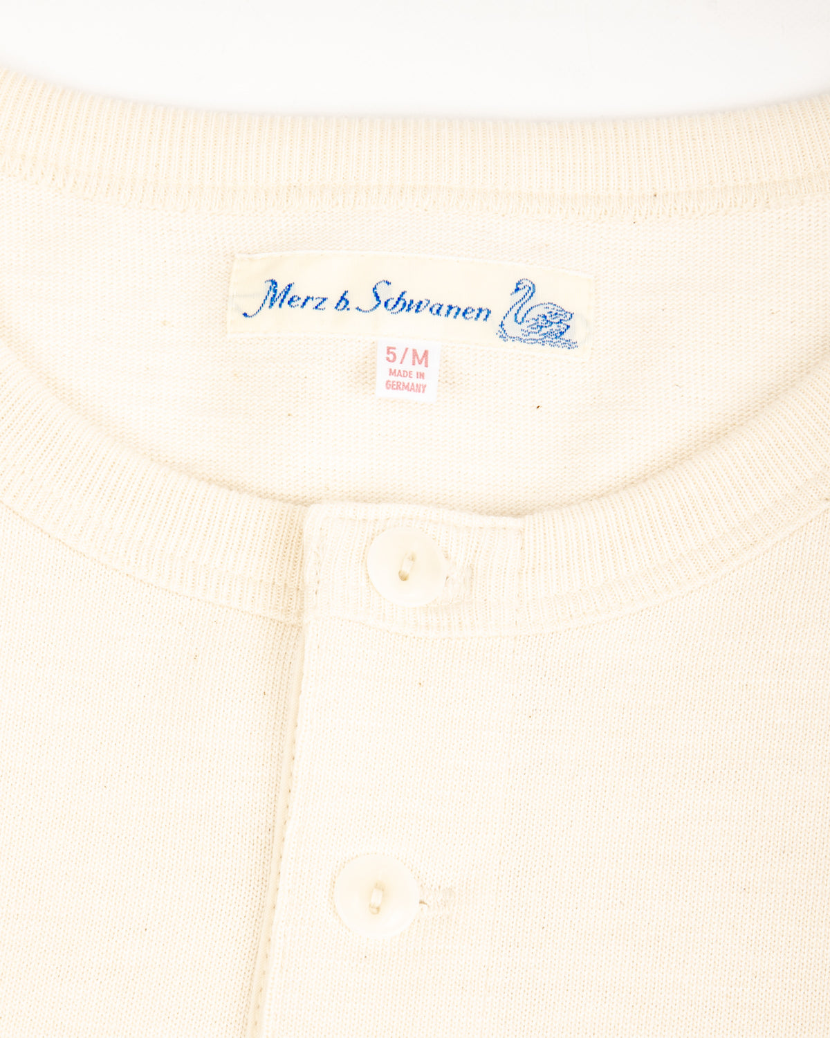 Merz b. Schwanen 2S08 Loopwheeled Relaxed Fit Heavyweight L/S Henley - Nature - Standard & Strange