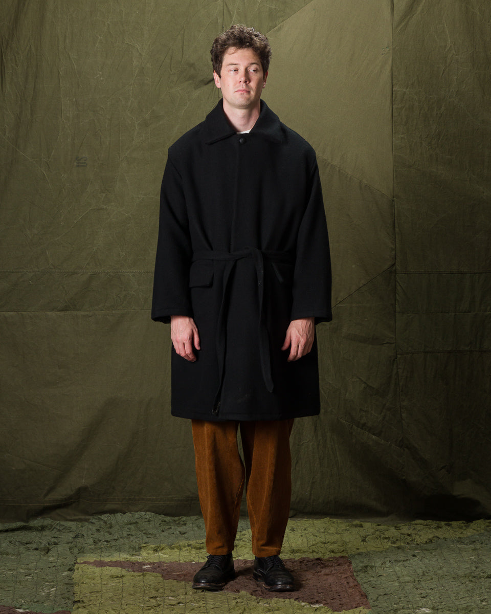 Monitaly Jute Coat - Black Wool Flannel Vicente - Standard & Strange