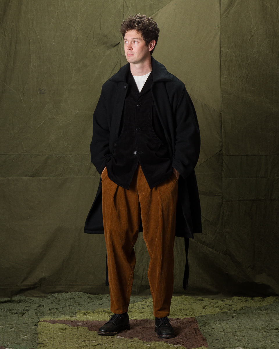 Monitaly Jute Coat - Black Wool Flannel Vicente - Standard & Strange