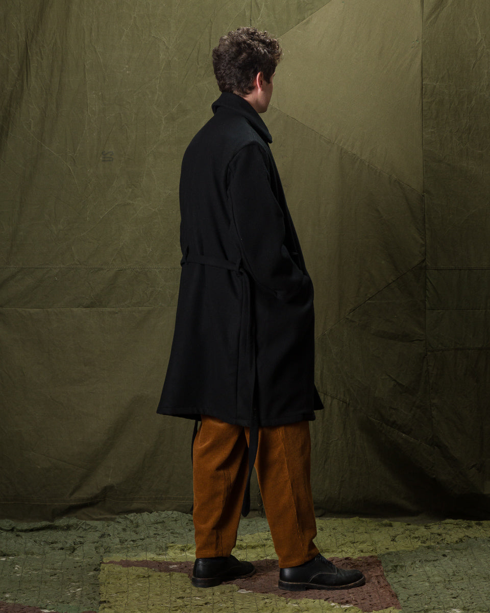 Monitaly Jute Coat - Black Wool Flannel Vicente - Standard & Strange