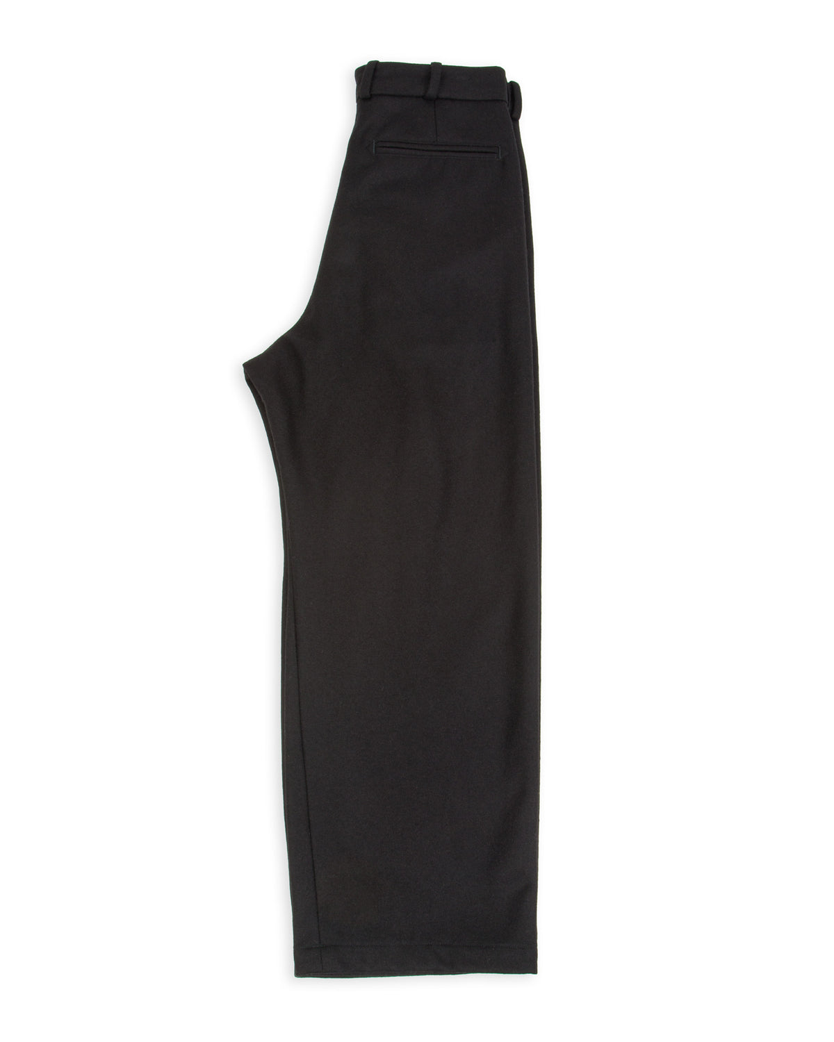 Monitaly Triple Tuck Wide Pants - Solid Black Wool Flannel - Standard & Strange