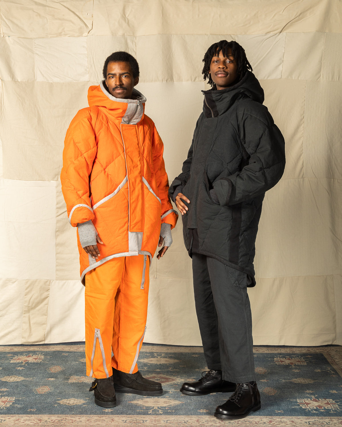 MotivMfg Lander Down Coat - Lava Halley Stevenson "Military Finish" Waxed Cotton - Standard & Strange