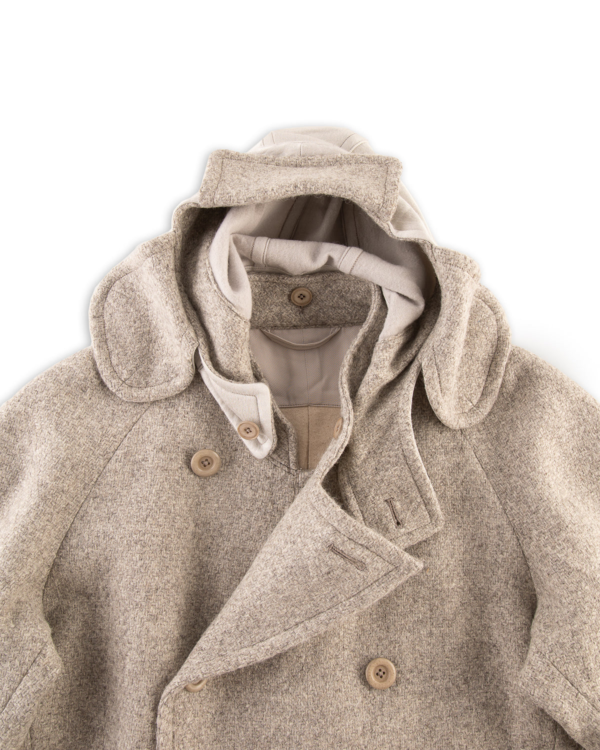 MotivMfg Mandarin Coat - Ecru Undyed Wool - Standard & Strange